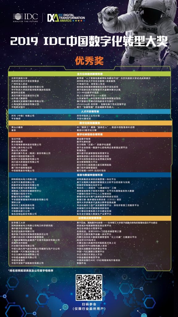 IDC：2019 IDC中国数字化转型大奖逐步揭晓 资讯 第3张