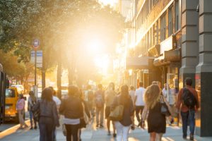 Man,Stands,In,The,Middle,Of,A,Busy,Sidewalk,Looking  第1张