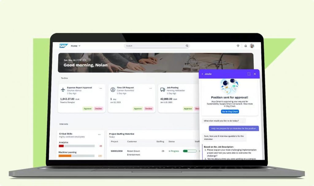 SAP发布全新生成式AI助手Joule 资讯 第1张