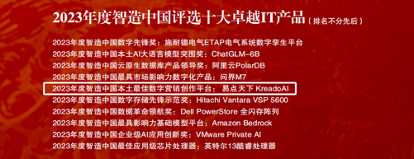 本土最佳数字营销创作平台奖：KreadoAI入选2023智造中国“十大卓越 IT 产品”榜单 资讯 第1张